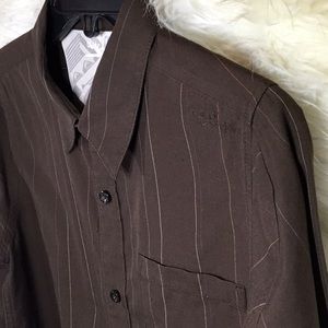 Quiksilver L/S Button down Shirt Brown 12/14